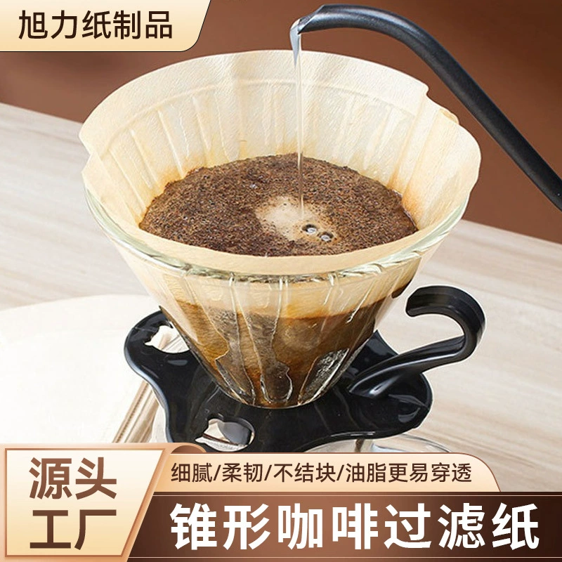 Веерообразная бумага для фильтра для кофе v60, коническая бумага, капельная бумага для ручного заваривания кофейного порошка, легко хранить, одноразовая фильтровальная бумага