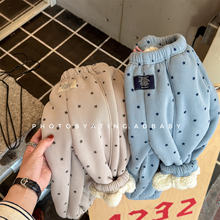 2025湖州织里童装冬装儿童韩版冬款加绒卫裤女童裤子男童长裤6710