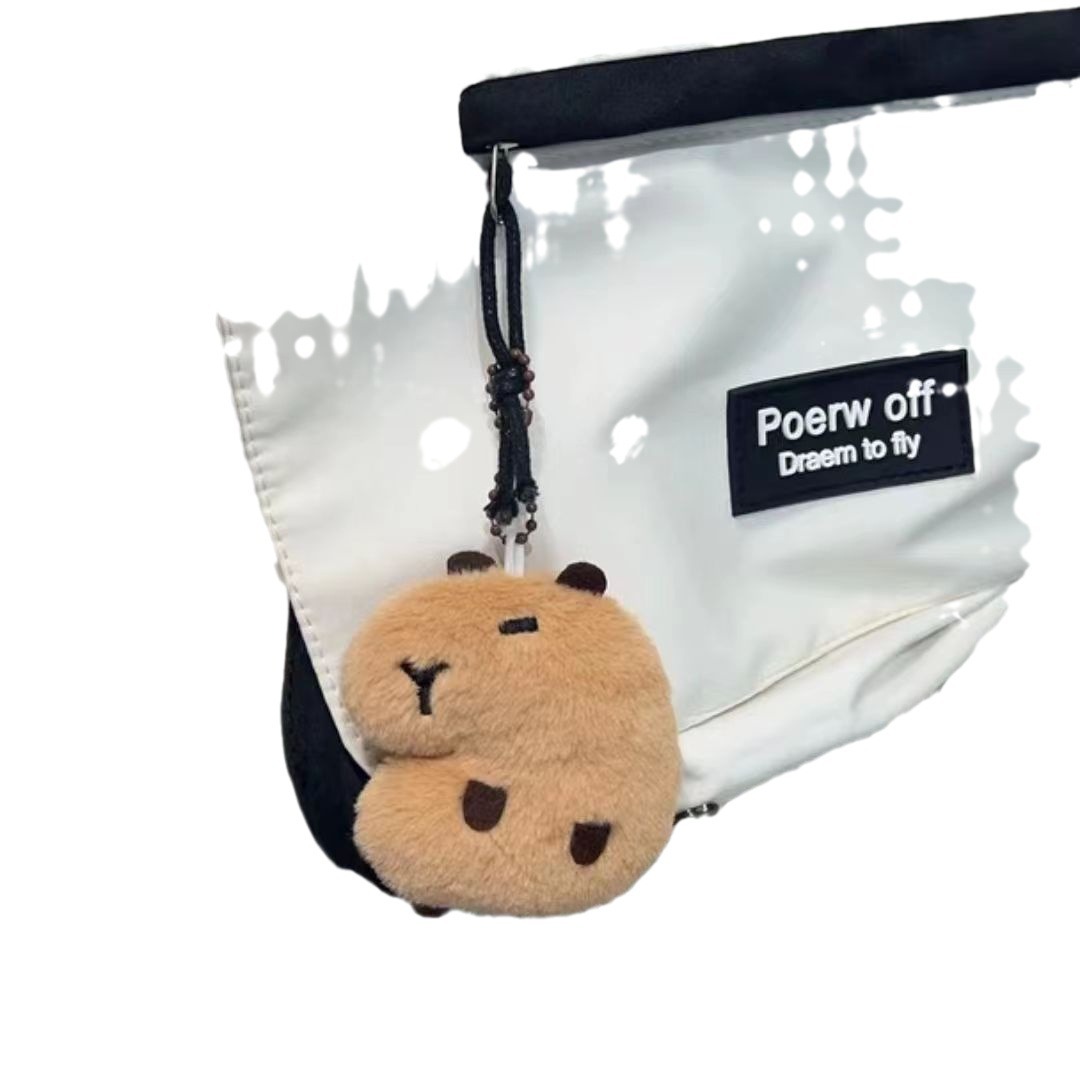 Linda muñeca de dibujos animados colgando cadena agua guinea pig llavero