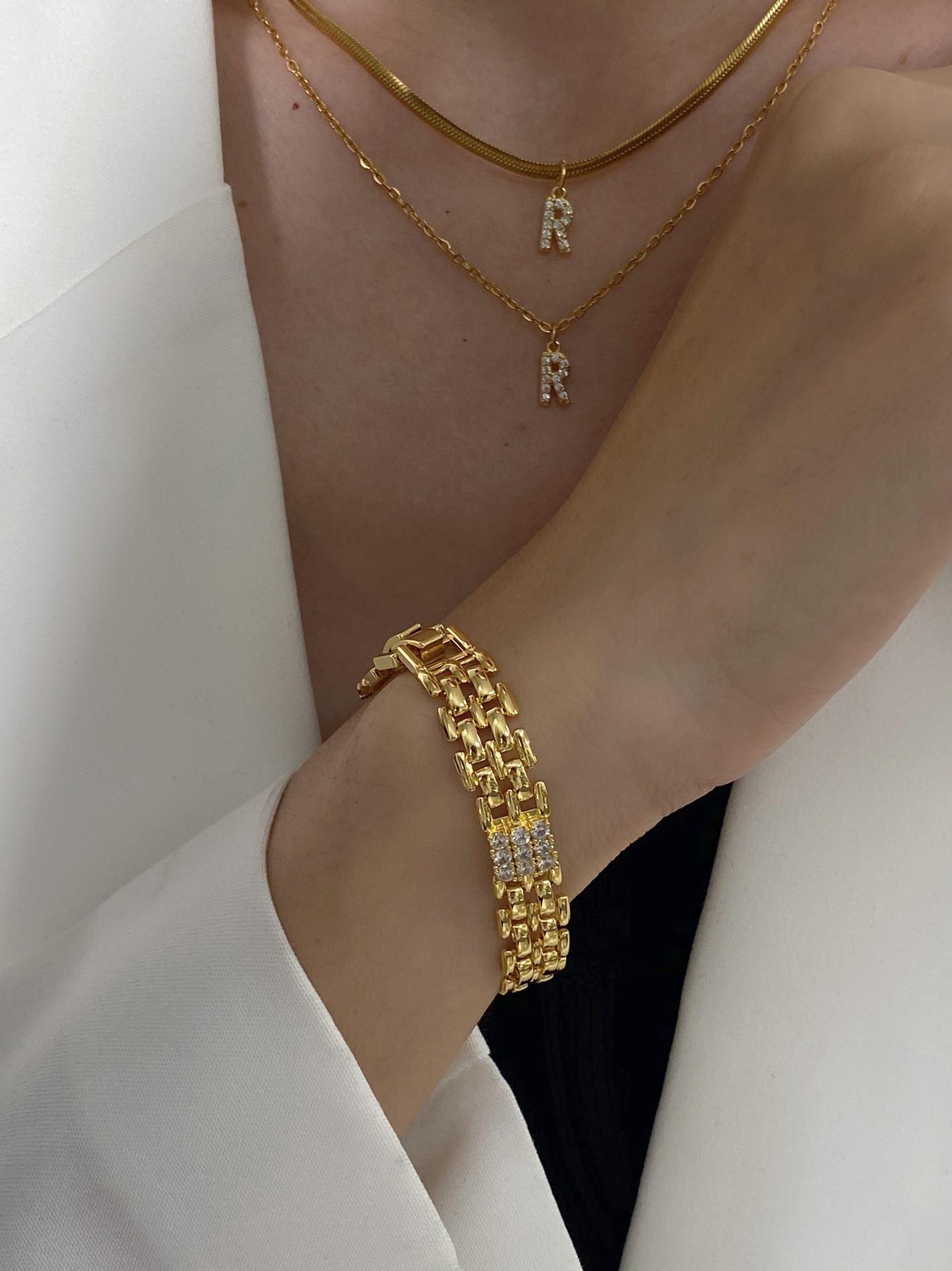 Luxurious Geometric Copper Plating Zircon Bracelets