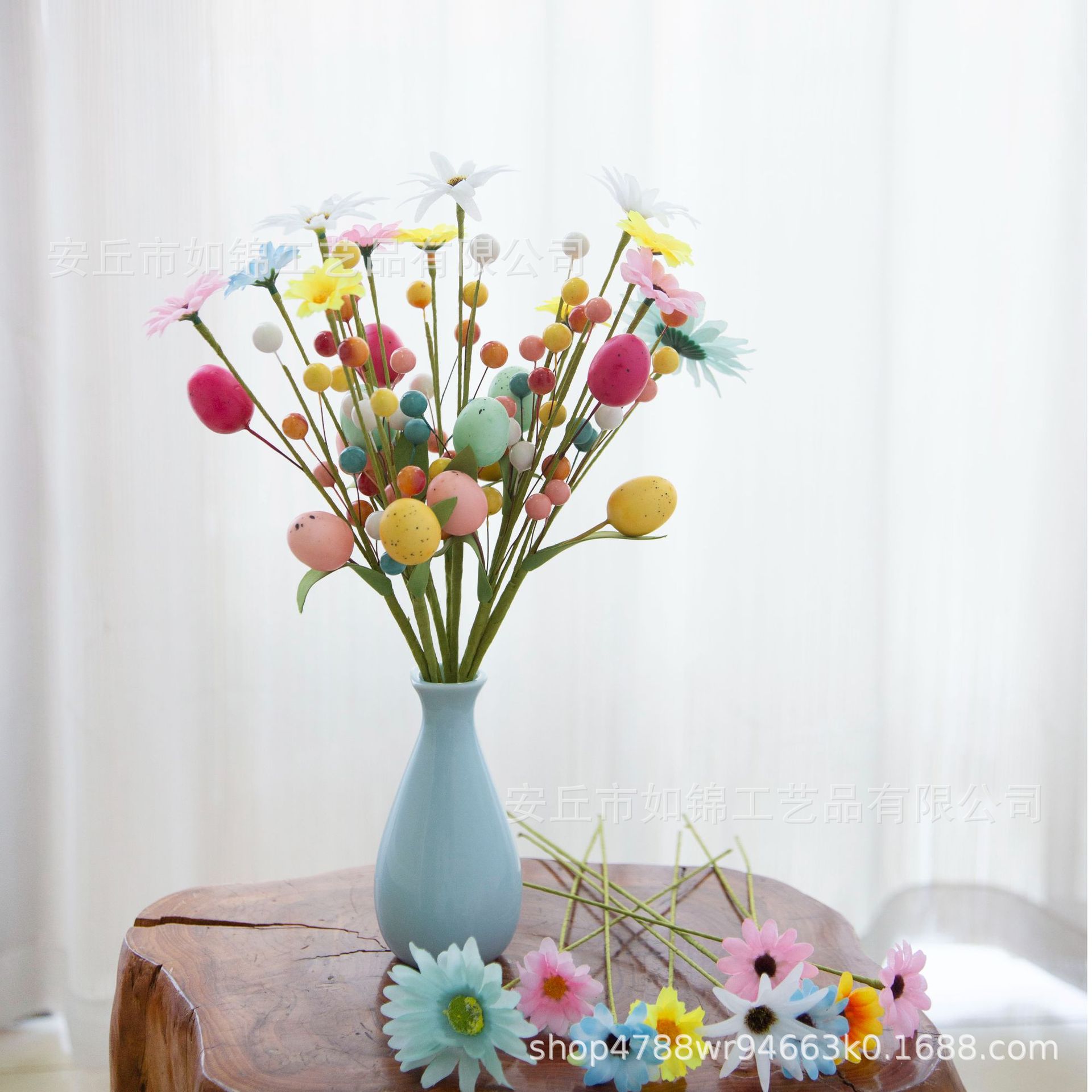 Cross-Border Easter Artificial Egg Branches Home Decorations Spring Home Artificial DIY Bouquet Flower Arrangement