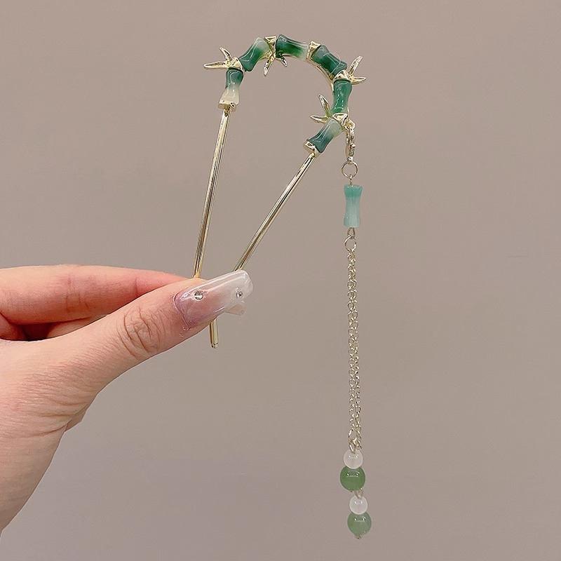 Nuevo estilo chino en forma de U pinzas de cabello de chicas bola de cabeza máquina de cabello insertado peine de alta sensación de cabeza trasera pinzas fijas