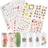 Nail stickers, fresh fake nails with sunflower extract for nails, suitable for import, new collection, flowered