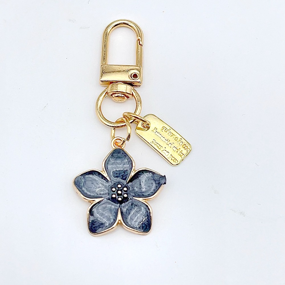 9g Weight Keychain Classification 1 Piece Quantity Holiday, Travel, Daily Occasion Metal Material Floral Pattern Unisex Gender Sweet Style Sweet Floral Metal Unisex Keychain 3