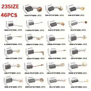 46个电机碳刷23种尺寸用于更换电动工具适用于冲击钻圆锯角磨机