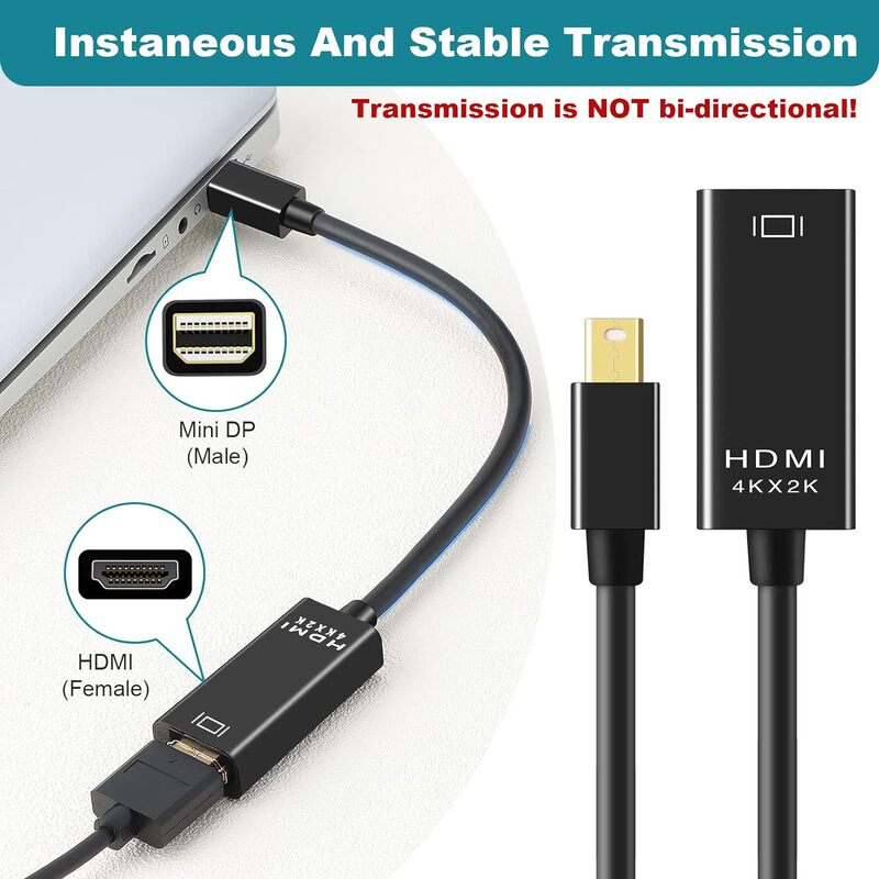 Cross-border mini minidp to hdmi HD cable laptop Lightning 2-connection monitor TV support 4K Cross-border mini minidp to hdmi HD cable laptop Lightning 2-connection monitor TV support 4K