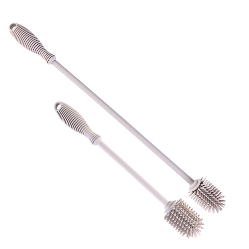 Cross-border household silicone bottle brush, long-handled silicone glass cup cleaning brush, kitchen thermos cup brush, straw brush