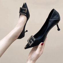 2025春秋新款法式少女职业单鞋工作鞋尖头性感不累脚高跟鞋女细跟