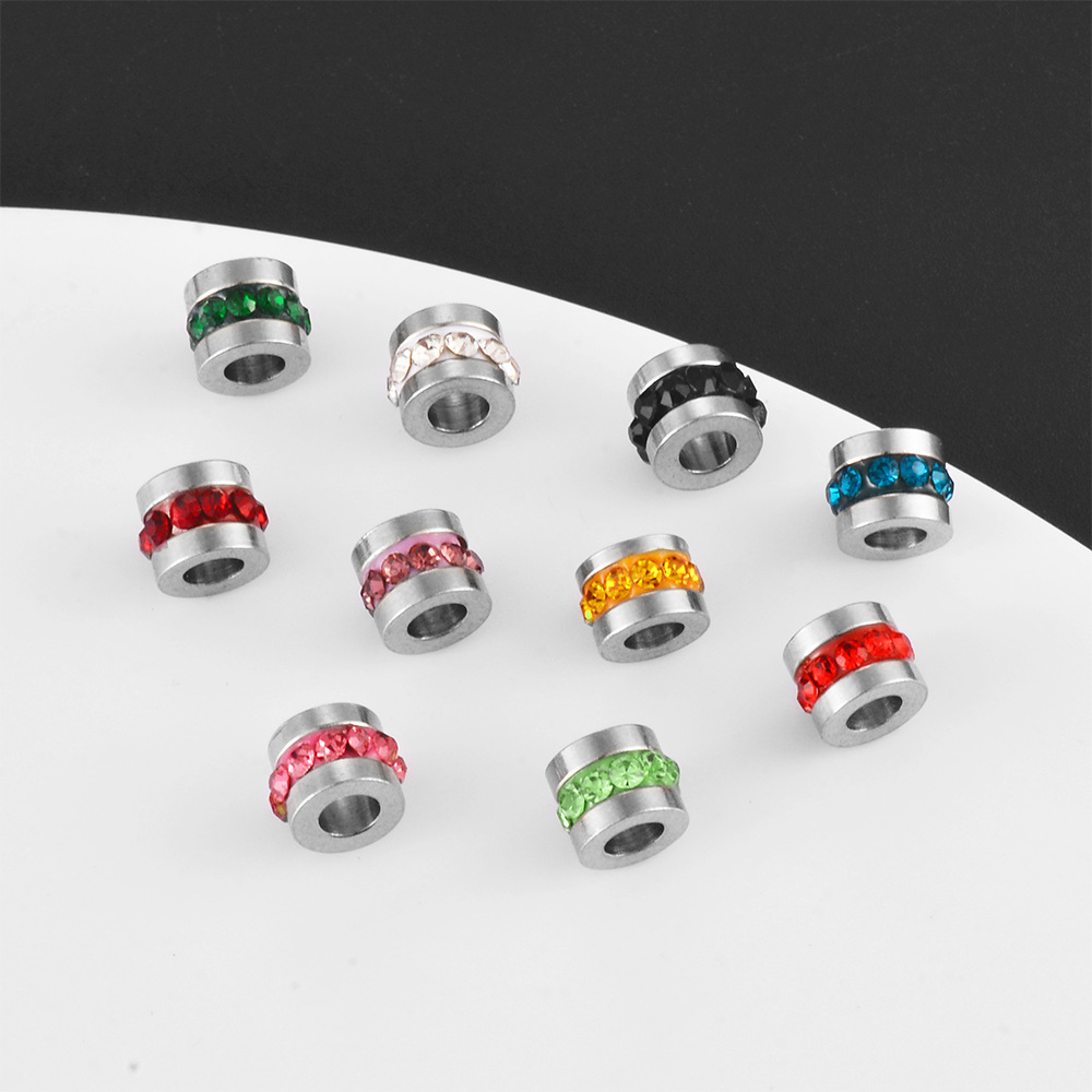 Round Pattern Simple Style Style 20 PCS/Package Stainless Steel Rhinestones Round Beads
