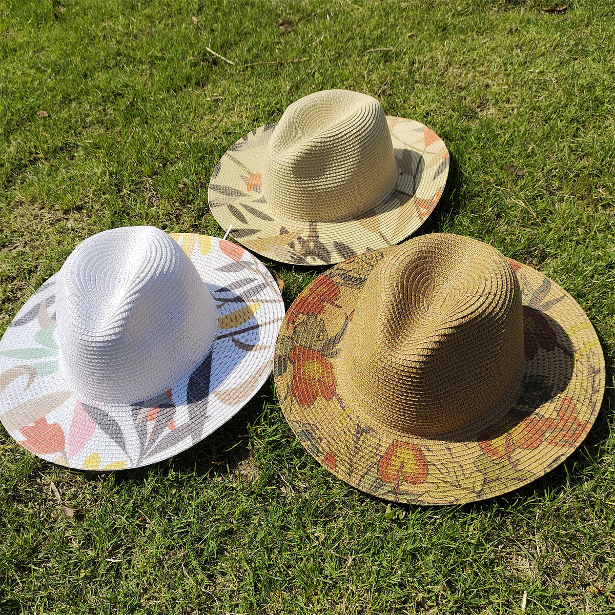 Women's Simple Style Color Block Flat Eaves Straw Hat display picture 1