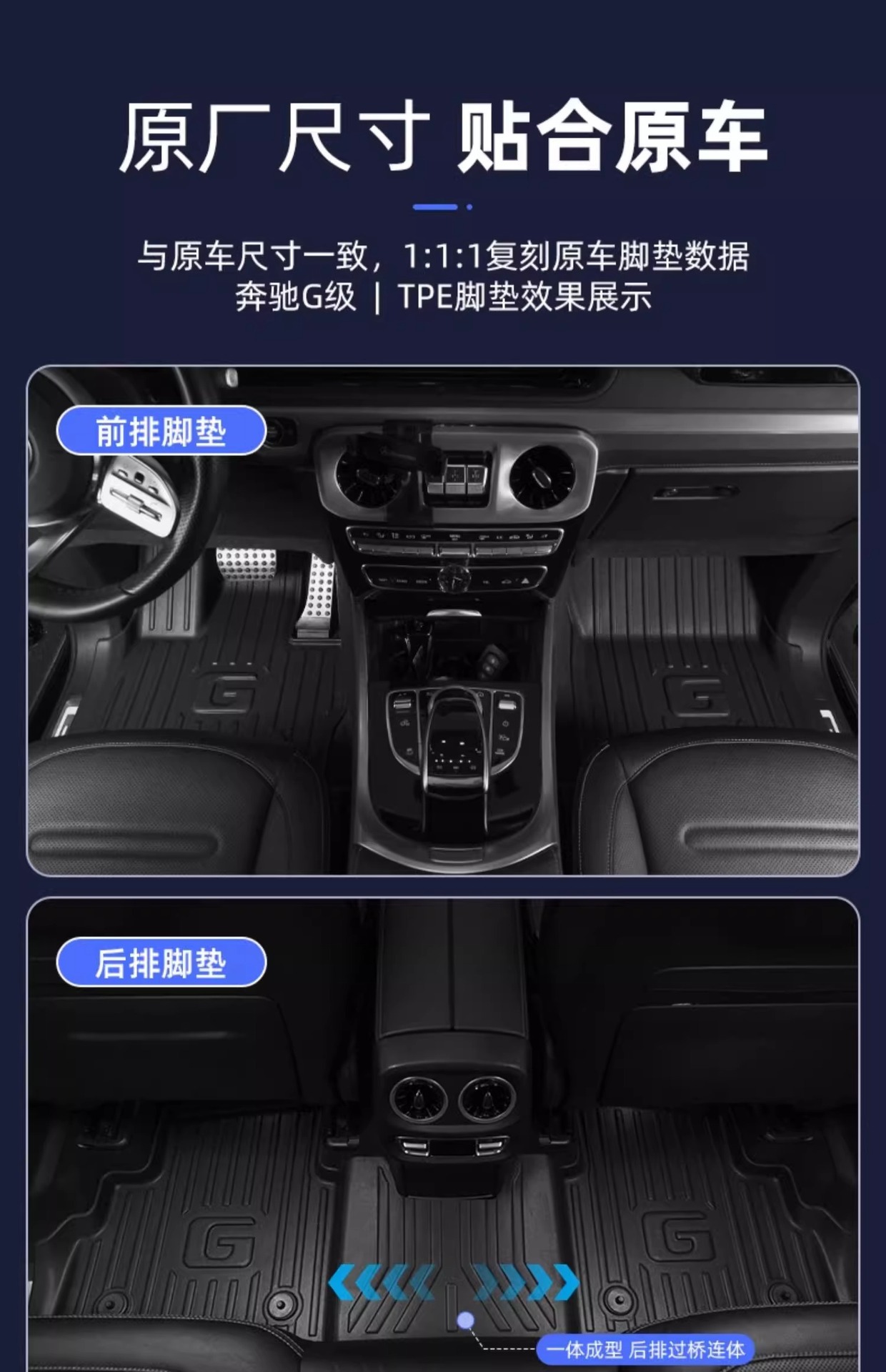 Suitable for Mercedes-Benz G-Class Foot Mat Special Full TPE Car Foot Mat Waterproof Envelope Original Laying Carpet