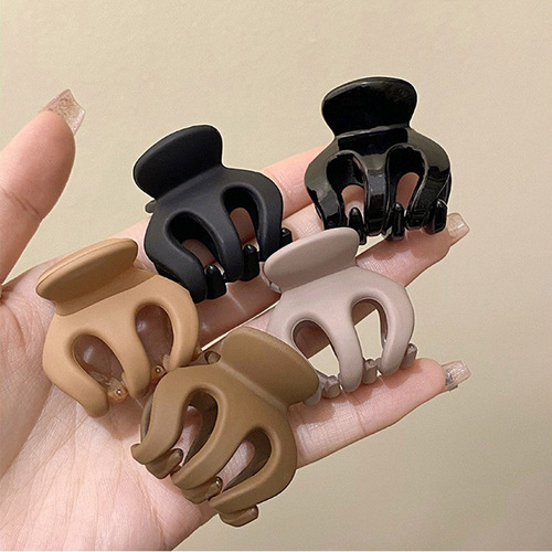 New High Ponytail Fixing Magic Sandpaper Small Hair Clip Back of Head Anti-Drift Shark Clip Flower Hair Accessory