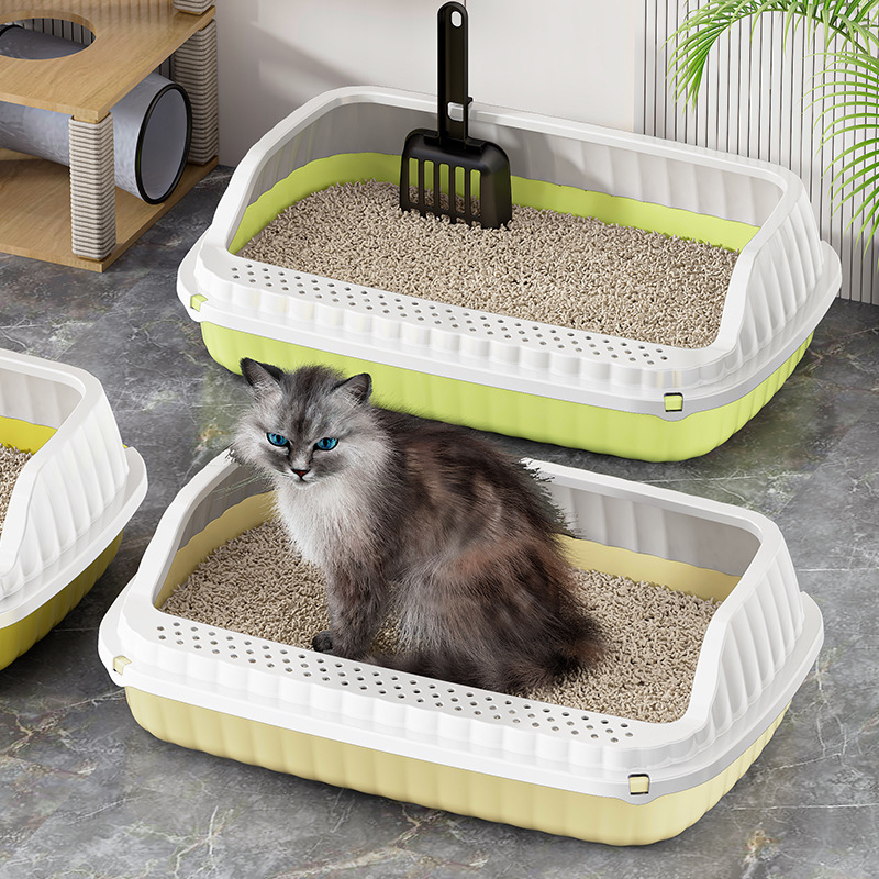 特大トイレ 猫トイレ 半密閉型 飛沫防止トイレ 極小子猫用 全開式小便器|undefined