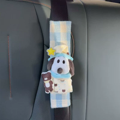 Seat belt shoulder pad Decoration Seatbelt Shoulder Pad - pajamas-dog-safety-belt-shoulder-pads-blue-plaid