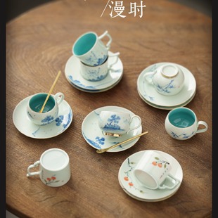 Yuquan factory wholesale "coffee set" two cups two cup holder gift box photo frame small set Chinese hand gift