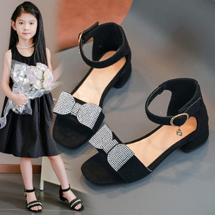 Children's Shoes Girls' Sandals Roman Shoes Summer 2025 New Korean Style Princess Shoes Big Children's Little Girl High Heels