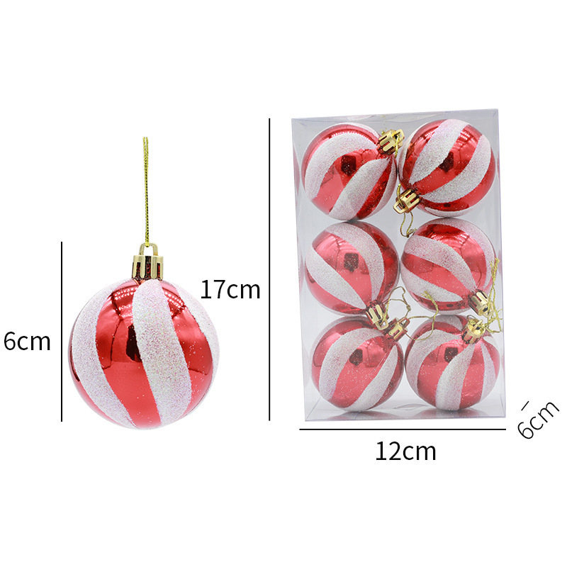 6cm色絵クリスマスボール飾り道具手描きクリスマスボールプラスチックメッキボールクリスマスツリー飾り卸売り|undefined