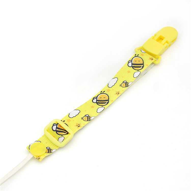 Chupete de dibujos animados con cinta de dientes bebé chupete hebilla ajustable juguete anti-perdida con clip de chupete