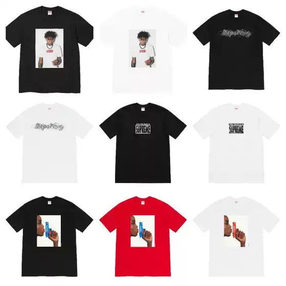 2026 Cross-Border Streetwear Supreme Style American Trendy BOX Short Sleeve Milan Cross Classic Letter T-Shirt Loose Unisex