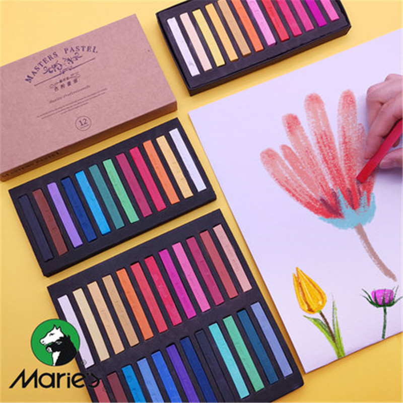 马利色粉笔24色36色48色彩色粉笔颜料彩绘色粉手绘专业绘画|ms