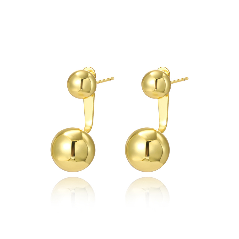 1 Pair Quantity 1 Pair Simple Style Round Copper 18K Gold Plated Ear Studs