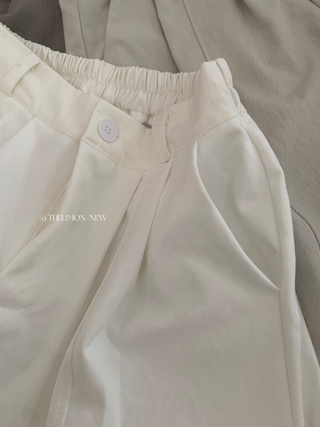 Quần culottes nữ ống rộng cạp cao dáng suông phong cách tối giản — màu đen, Xám cacbon, Xám bạc, màu trắng chi tiết 35