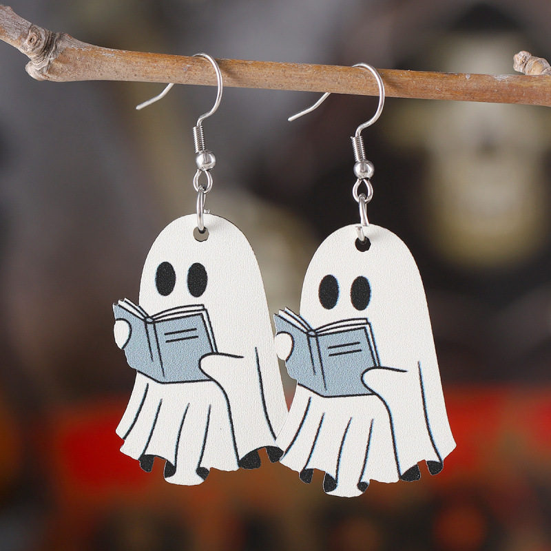 クロスボーダーホットセールハロウィンゴーストとブックドレープヴィンテージアクリルかわいいイヤリングパーティー用品に最適|undefined