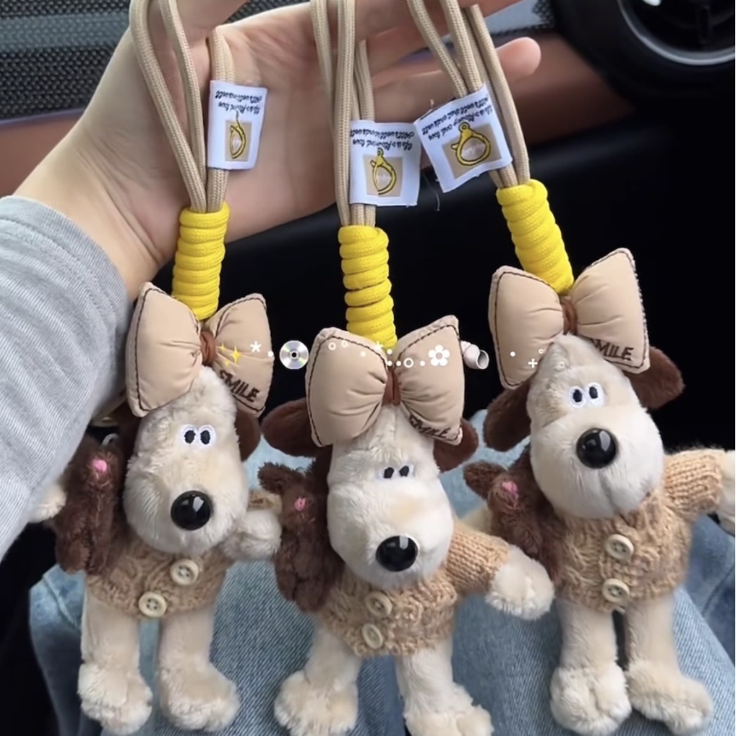 Meilade viento 14cm jefe perro peluche colgante lindo muñeca peluche moda cool bolsos colgante llavero