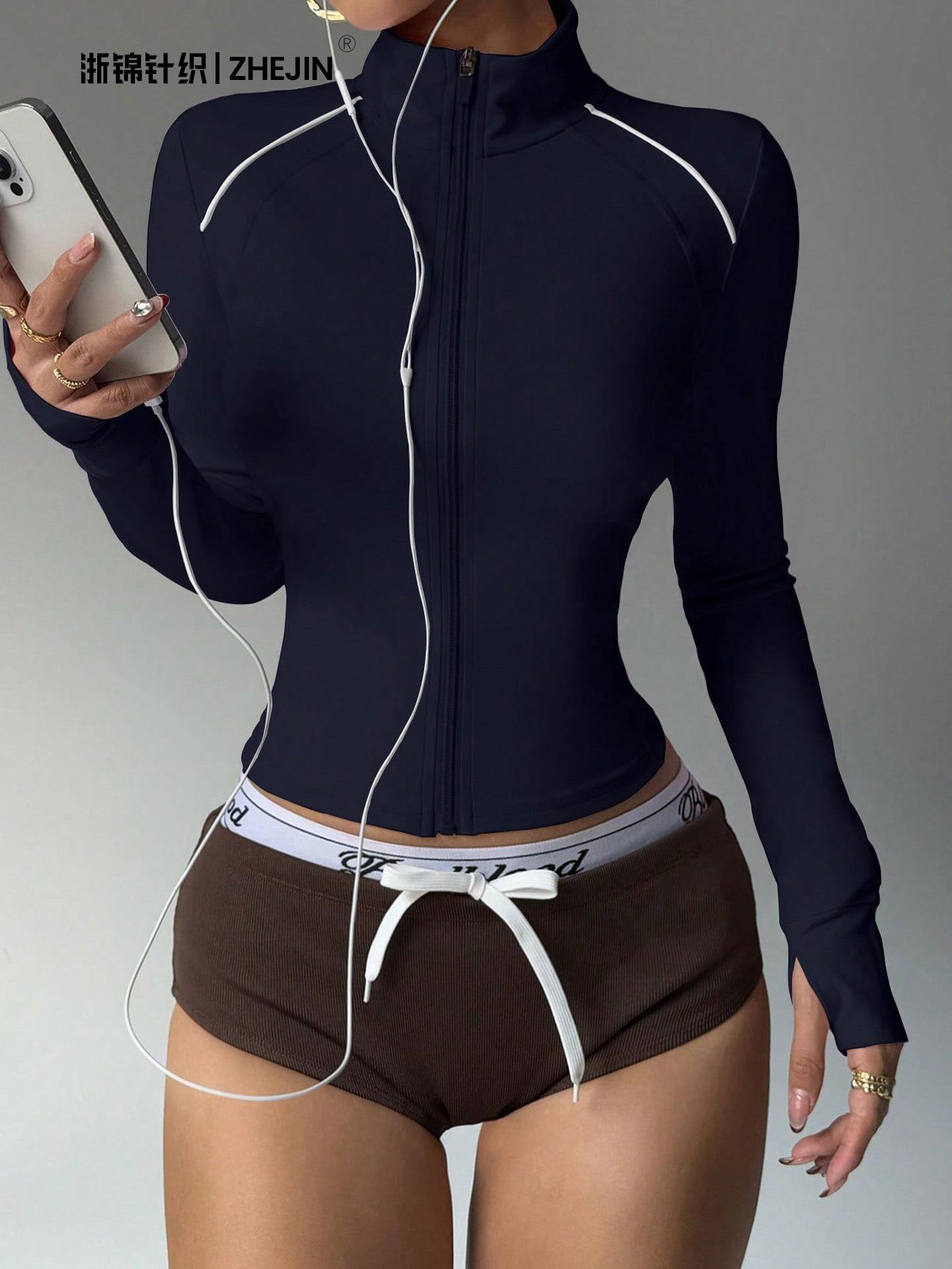 Ropa deportiva para mujer de comercio exterior transfronterizo europeo y americano, ropa de yoga, ropa deportiva femenina, chaqueta deportiva de yoga, chaqueta superior de otoño para mujer