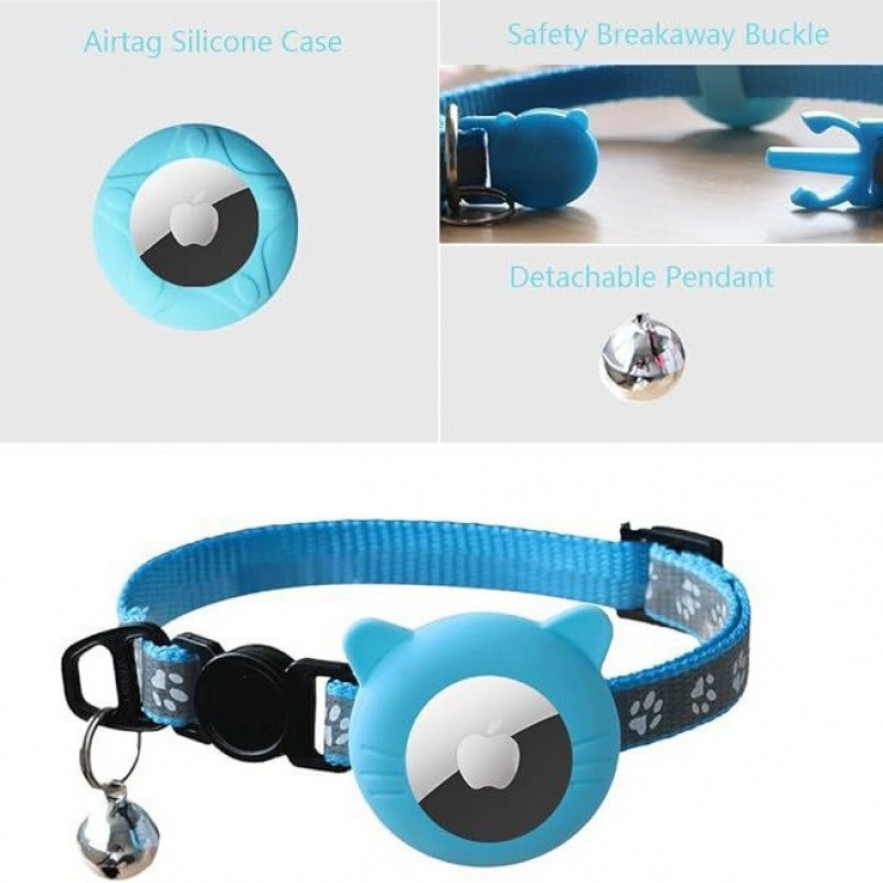 Spot Cross-border nueva funda protectora Apple AirTag ajustable collar para mascotas gato localizador de seguimiento anti-pérdida