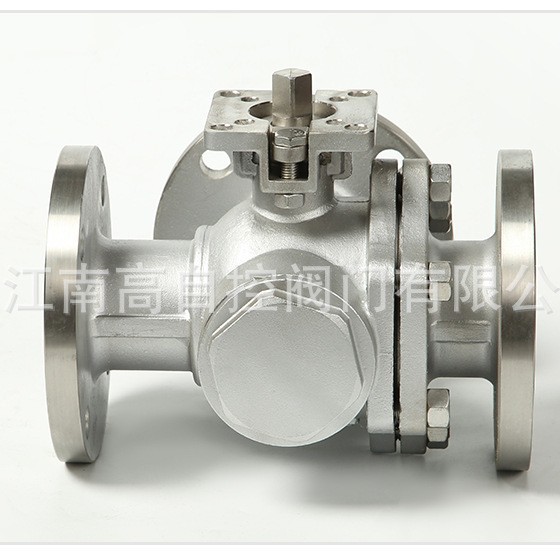 Q44F-16P 不锈钢三通法兰球阀 L型三通球阀 三通球阀