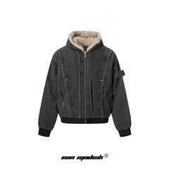 Eon Modish 25冬季New实拍美式高品质简约百搭短款连帽棉服外套