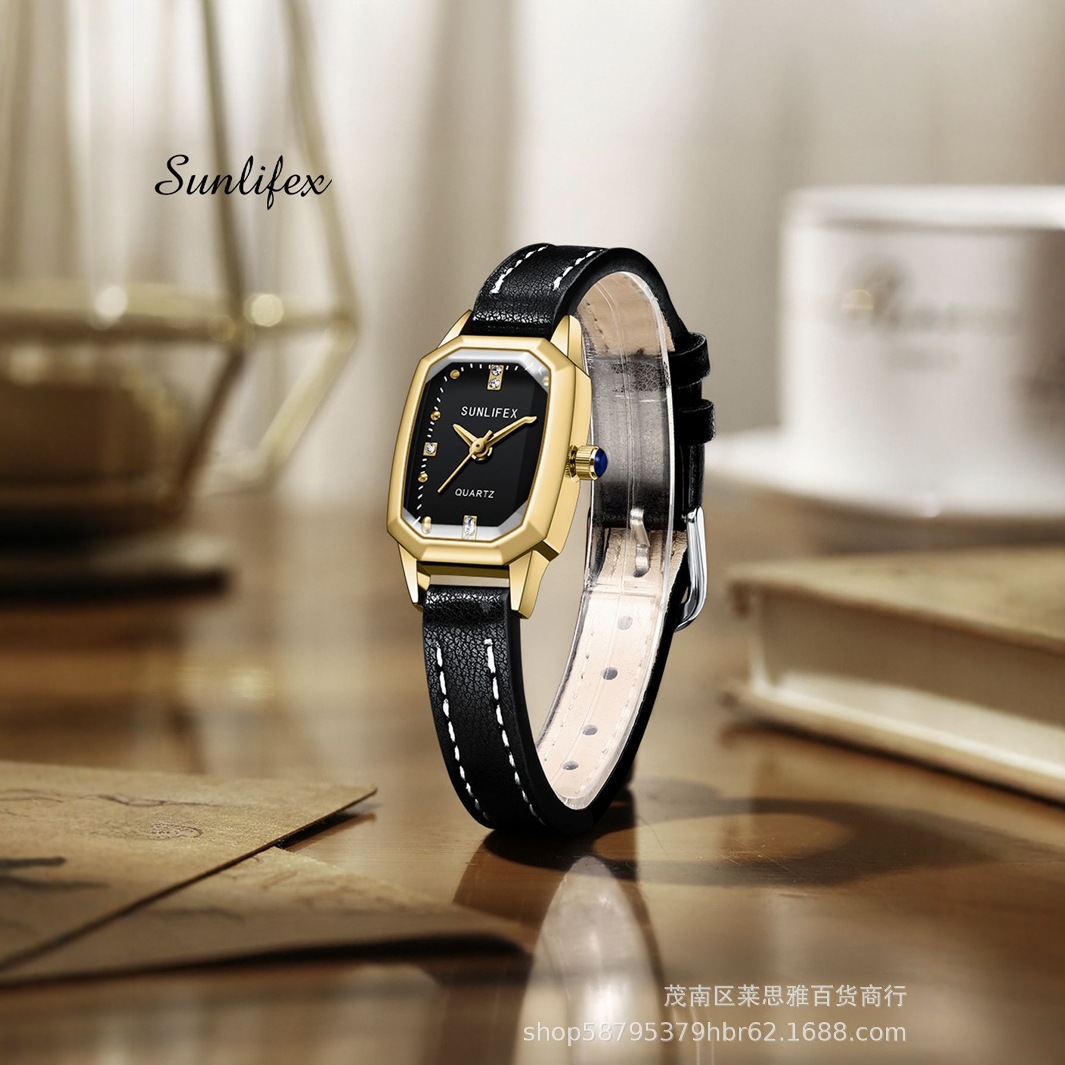 SUNLIFEX レディース ウォッチ カジュアル 通勤 多用途 コンパクト 中古 シンプル スクエア ベルト クォーツ時計 腕時計