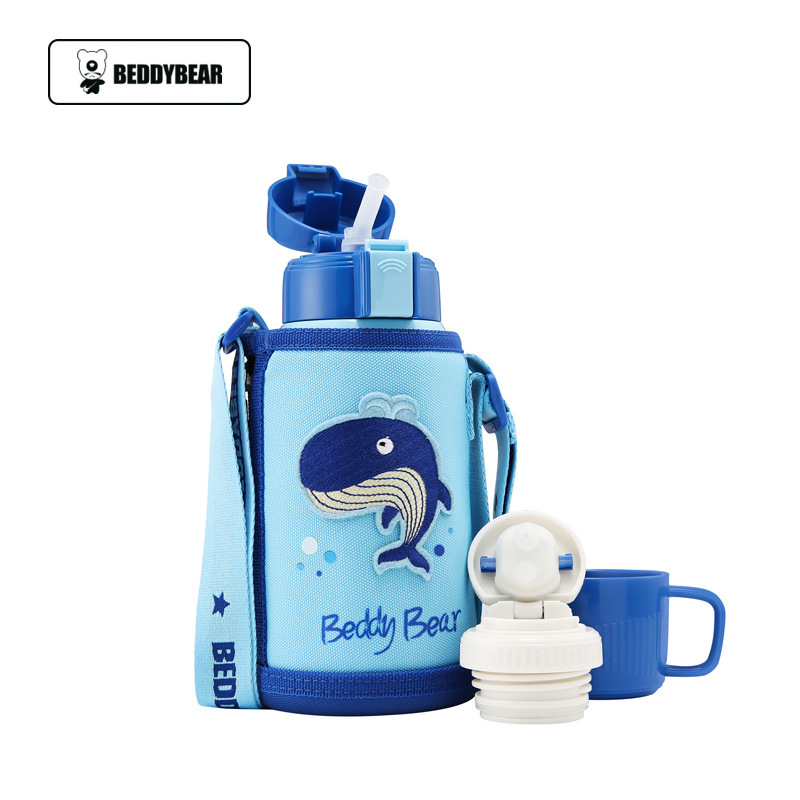 Oso de los niños serie completa taza de vacío bebé taza de agua con paja jardín de infantes al por mayor beber hervidor de agua taza de regalo caja