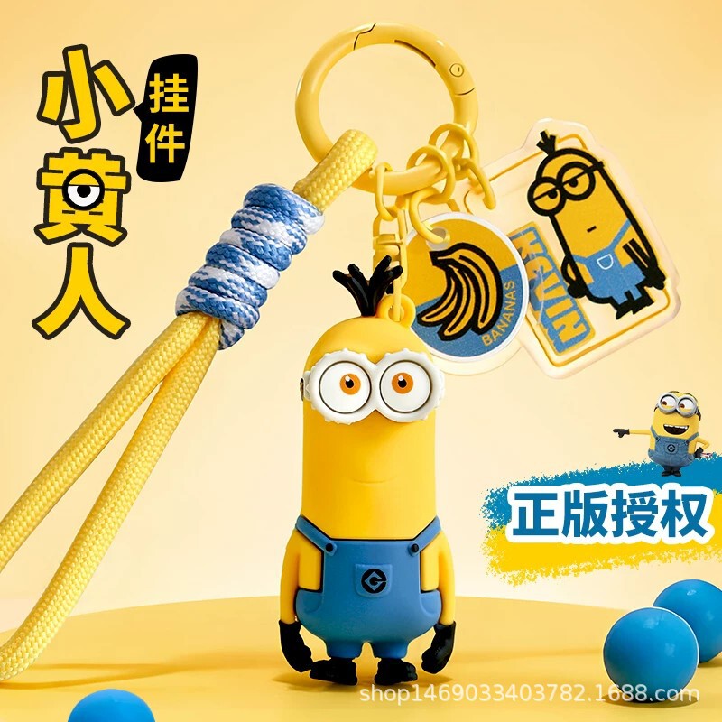 Minions Keychain Pendant Doll Exquisite Cute Anime Couple Keychain Bag Charm Officially Licensed
