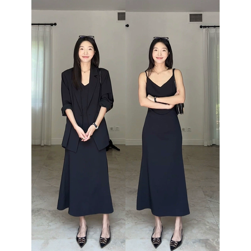 2785 большой размер женская летняя тонкая солнцезащитная куртка подтяжка юбка из двух частей толстый мм свободное платье