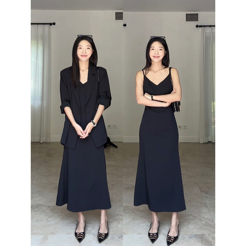 2785 Plus-Size Women's Summer Thin Sun-Protective Jacket and Slip Dress Two-Piece Set, Loose-Fitting Dress for Curvy Women 2785 Plus-Size Women's Summer Thin Sun-Protective Jacket and Slip Dress Two-Piece Set, Loose-Fitting Dress for Curvy Women