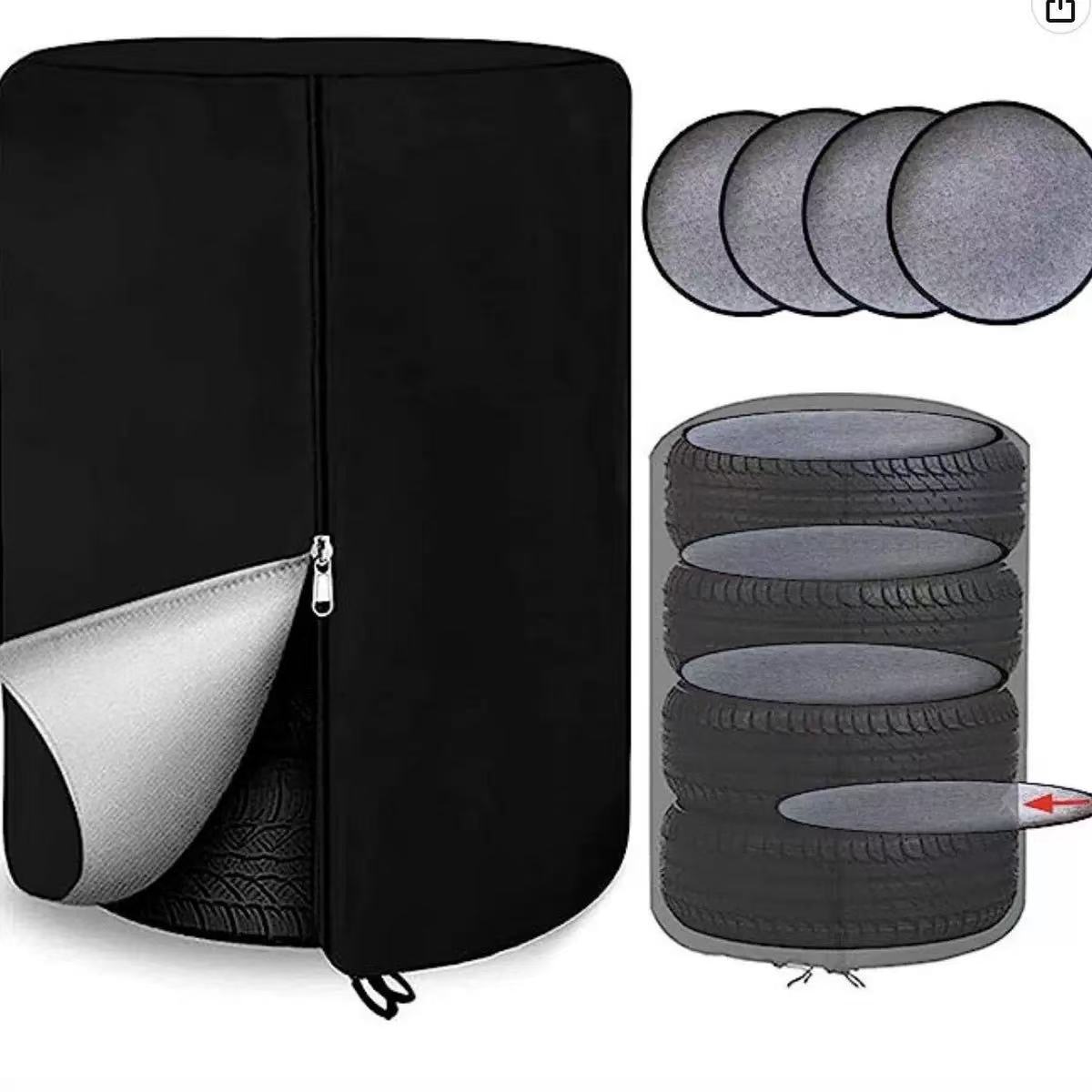Exclusive for cross-border Amazon: Car tire covers made of thickened 420D Oxford fabric, set of 4 tire protection covers