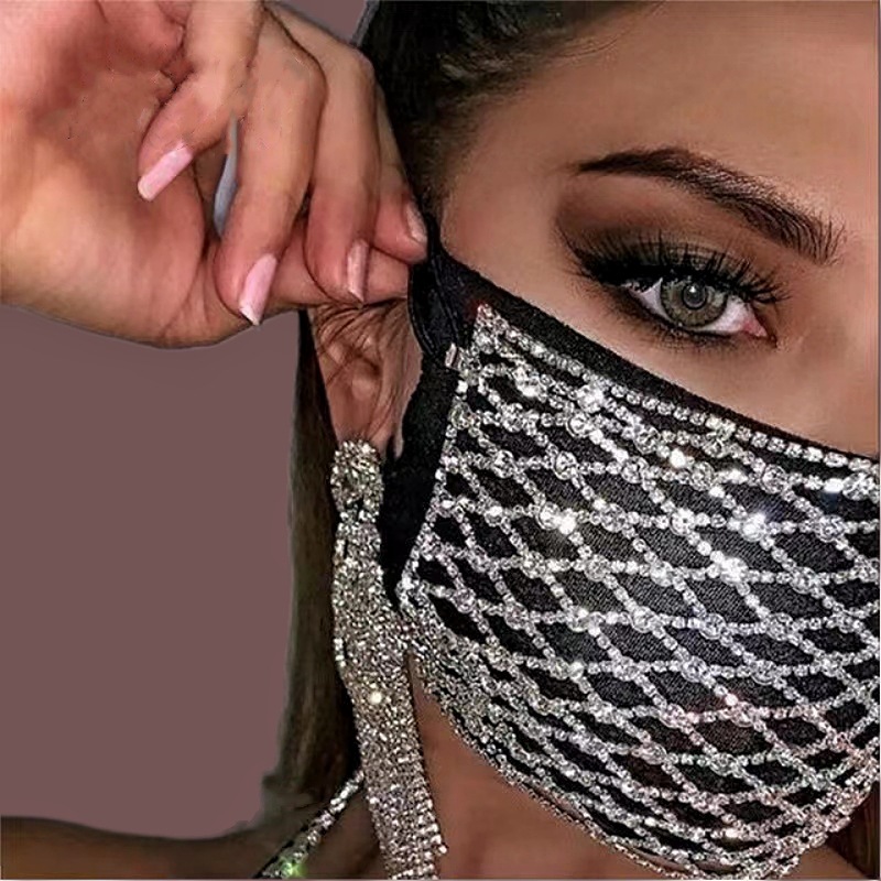 Máscara de diamante con máscara de diamante máscara transfronteriza Amazon popular fábrica directa europea y americana popular máscara brillante
