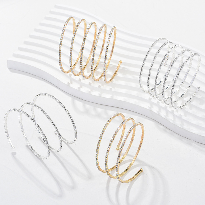 Cross-border Bridal Multi-layer Grab Chain Bracelet European and American Elastic Full Diamond Bracelet Bridal Crystal Diamond Bracelet Wedding Jewelry Cross-border Bridal Multi-layer Grab Chain Bracelet European and American Elastic Full Diamond Bracelet Bridal Crystal Diamond Bracelet Wedding Jewelry