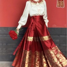 新中式汉服订婚礼服高级感结婚新娘敬酒服红色马面裙2023新款套装