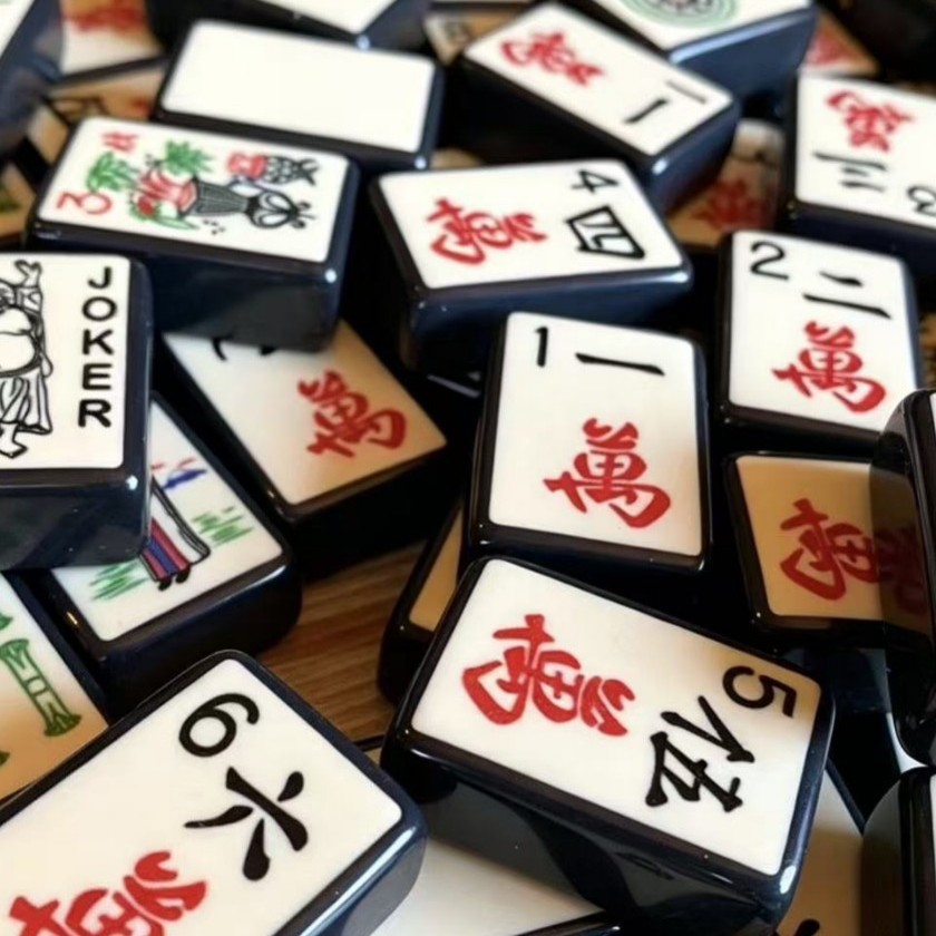 (In stock) Direct sales from the manufacturer: American mahjong set made of high-quality acrylic with exquisite patterns, suitable for home use and as a gift