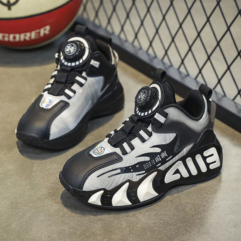 Zapatos infantiles de primavera y otoño, zapatos de baloncesto transpirables, zapatos de corrida de moda para niños grandes