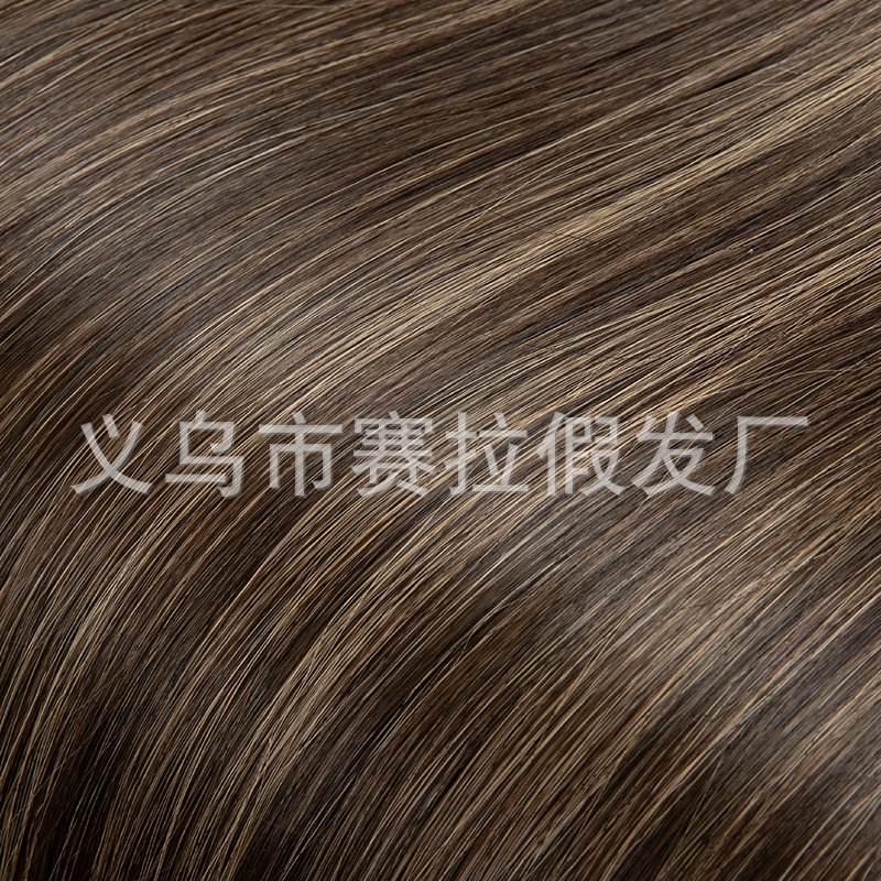 Amazonクロスボーダー貿易ハンドフック気質ロングストレートヘア軽くてシームレスなロングヘア染めグラデーションブラウンスイスネット|undefined