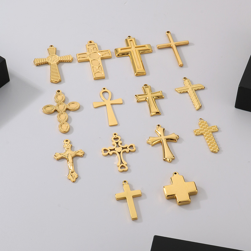1 Piece Quantity 1 Piece 25 * 30mm 25*38mm 25*45MM 304 Stainless Steel Cross Pendant
