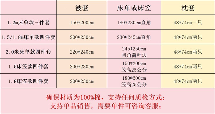 迹添雅 新款纯棉四件套床上全棉三件套床单被套床笠母婴级四季套件