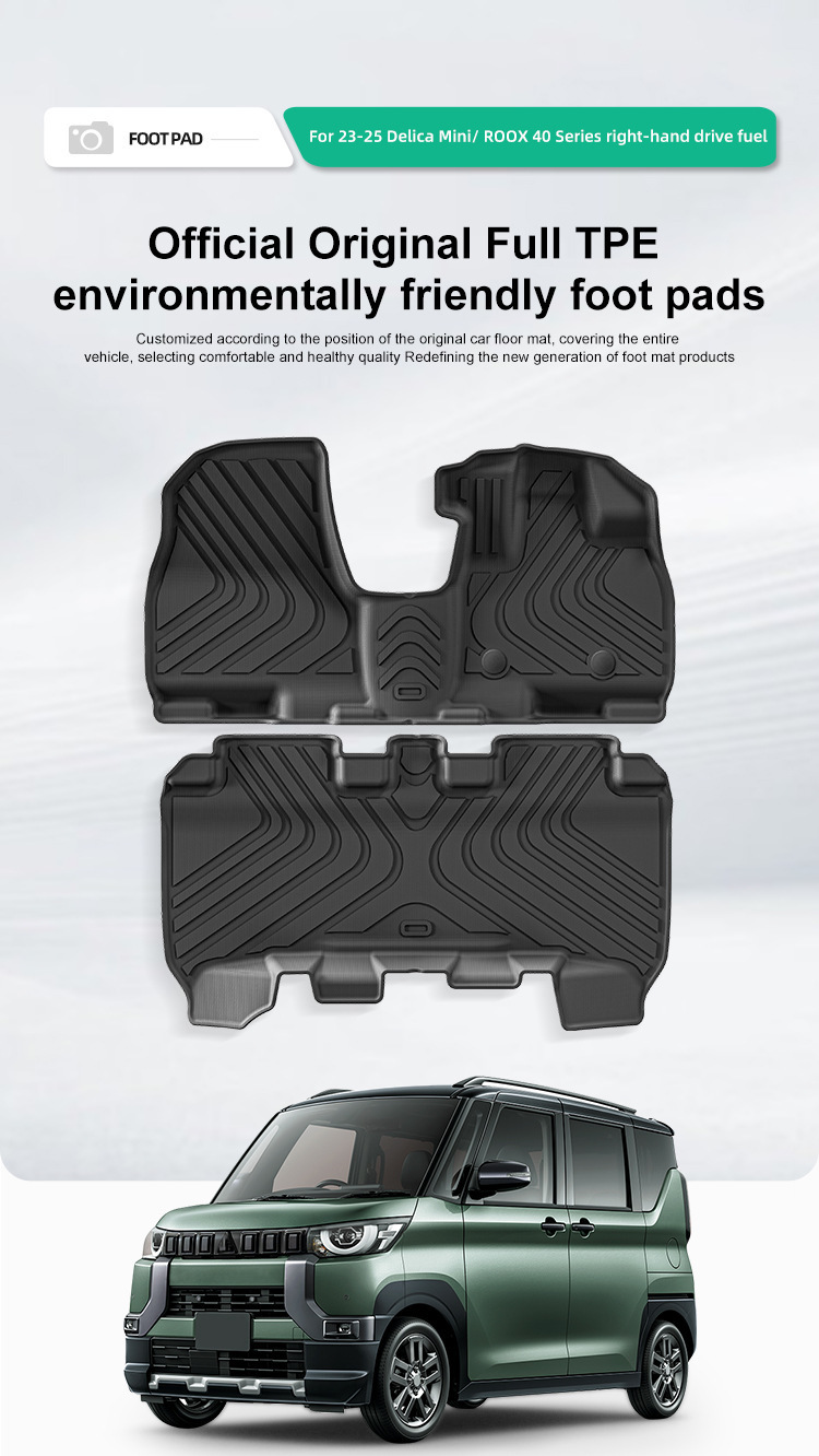 Car Floor Mats TPE for Mitsubishi Delica-mini 23-25