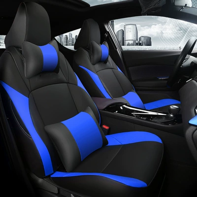Four Seasons Pad – 18-25 Toyota Chr Seat Cover Yize - black-and-blue-full-leather-luxury-version-chr-special-five-seats