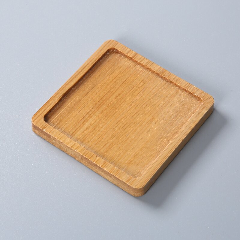 Inventario transfronterizo de bambú y madera taza almohadilla bandeja creativa mosaico DIY base bambú multicarnito bandeja almohadilla aislante térmica