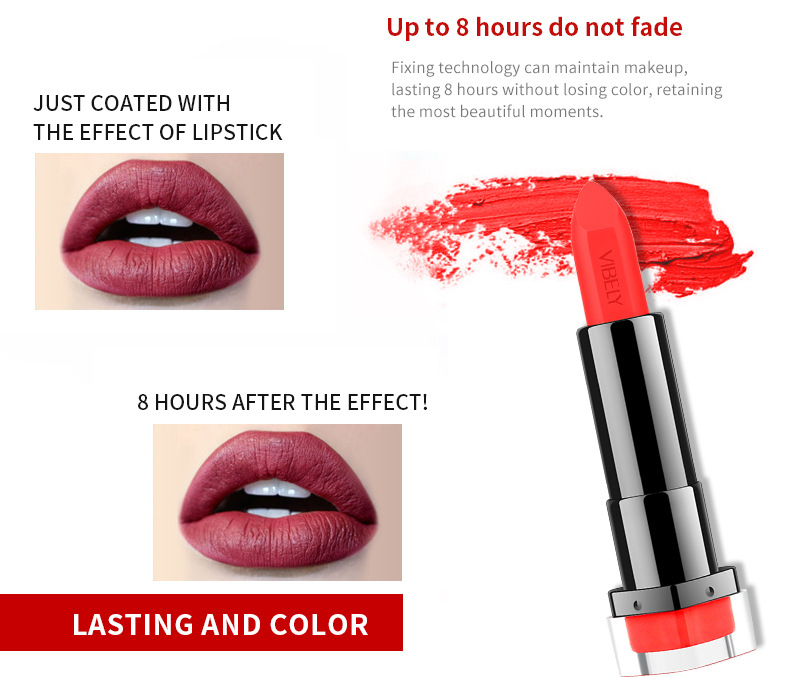 VIBELY Cross-border exclusive export non-stick lipstick cups, matte 29 nude color, earthen color, European and American lipsticks for export Application Scenario